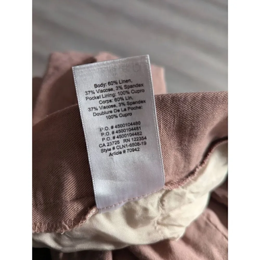Aritzia Babaton cropped linen blend pants size 2